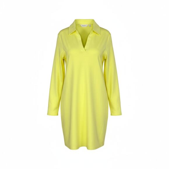 Candace Cameron Bure Collared Y-Neck Shirt Dress Sunny Lime Small NWOT Midi - Picture 1 of 11